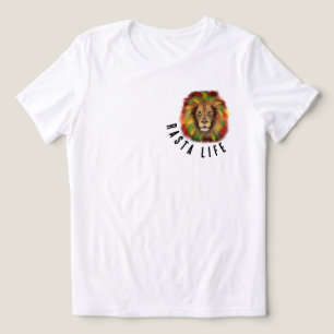 Rasta Life Lion Head Rood Groen Geel Jamaica Real Tri-Blend Shirt
