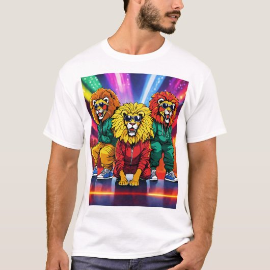 Rasta Lion Breakdance Extravaganza T-shirt (Voorkant)