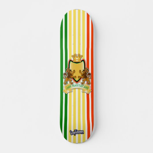 Rasta Lion Crest Skateboard (Voorkant)