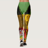 Rasta Lion de Judah Leggings avec drapeau jamaïcai (Dos)