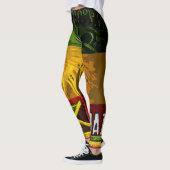 Rasta Lion de Judah Leggings avec drapeau jamaïcai (Gauche)
