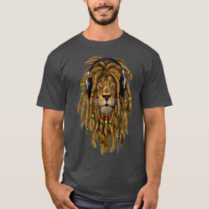 Rasta Lion Dreadlocks Reggae Cool gift Lover T-shirt