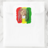 Rasta Lion Jamaican Reggae Flag Vierkante Sticker (Tas)