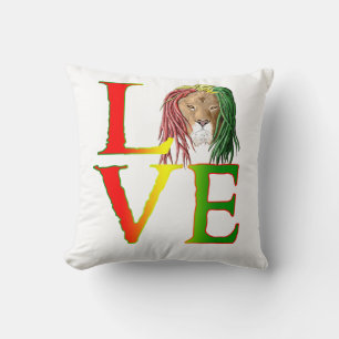 Rasta Lion Jamaican Reggae Love Kussen