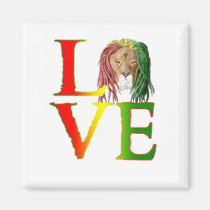Rasta Lion Jamaican Reggae Love Magneet
