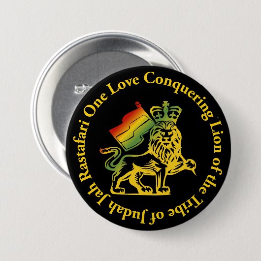 Rasta Lion Judah Button (Voorkant /achterkant)