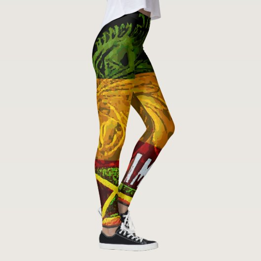 Rasta Lion Judah Leggings met Jamaicaanse vlag (Rechts)