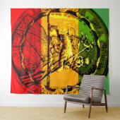 Rasta Lion Judah Red Green Wandkleed (In Situ (horizontaal))