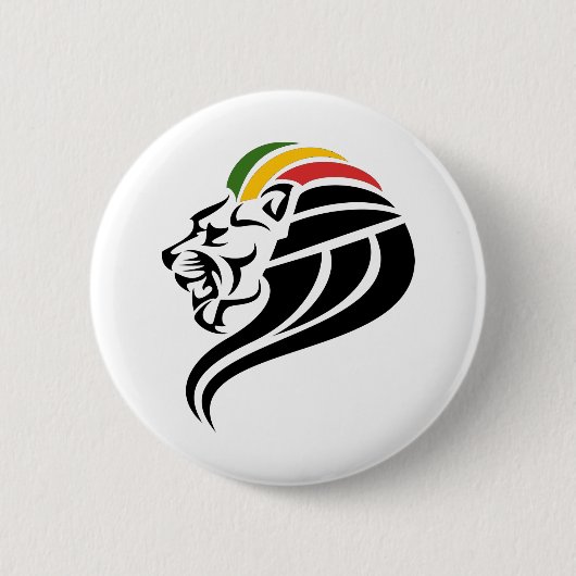 Rasta Lion Judah Ronde Button 5,7 Cm (Voorkant)