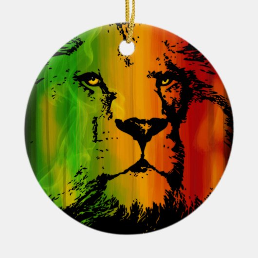Rasta Lion Keramisch Ornament (Voorkant)