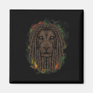 Rasta Lion met dreads - Show uw trots en uw Regga Magneet