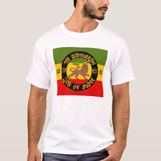 Rasta - Lion of Judah - Reggae - T. Shirt (Voorkant)