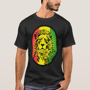 Rasta Lion Reggae Dreadlocks Profiel voor Rastafar T-shirt