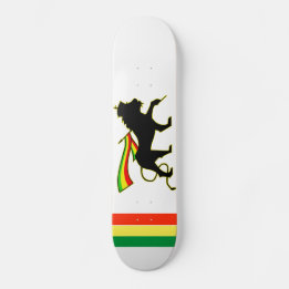 Rasta Lion, rood, goud en groen Skateboard