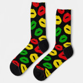 Rasta Love Lipstick Kisses Patterned Sokken (Links)