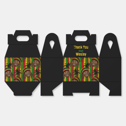 Rasta Man Thank You Birthday or Wedding Bedankdoosjes (Ongevouwen)