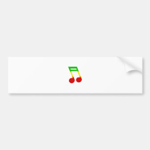 Rasta Music Note Bumpersticker
