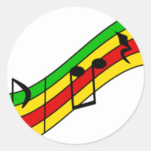 Rasta Music-staf Ronde Sticker