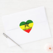 Rasta One Liefde Hart Gevormde Sticker (Envelop)