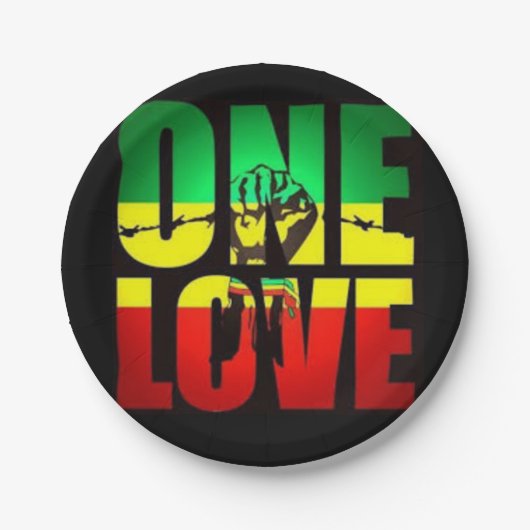 Rasta One Love Papieren Bordje (Voorkant)
