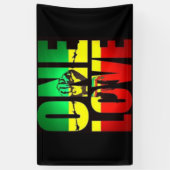 Rasta One Love T-Shirt Briefkaart Koffie Mok Serve Spandoek (Verticaal)
