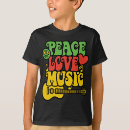 Rasta Peace Love and Music T-shirt