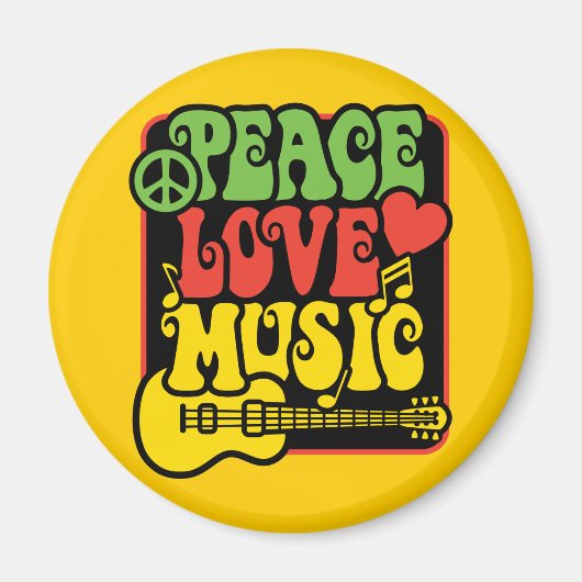 Rasta Peace-Love-Music Magneet (Voorkant)