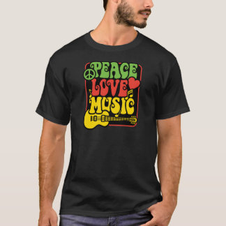 Rasta Peace Love Music T-shirt