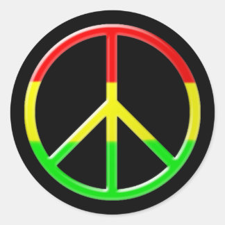 Rasta Peace Ronde Sticker