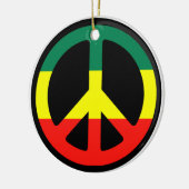 Rasta Peace Sign Kerstmis Keramisch Ornament (Links)