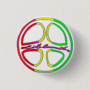 Rasta Peace Sign Ronde Button 3,2 Cm