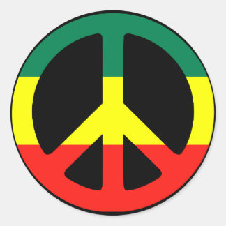 Rasta Peace Sign Ronde Sticker