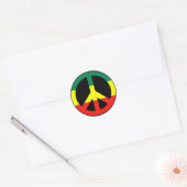 Rasta Peace Sign Ronde Sticker (Envelop)
