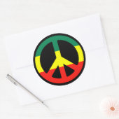 Rasta Peace Sign Ronde Sticker (Envelop)