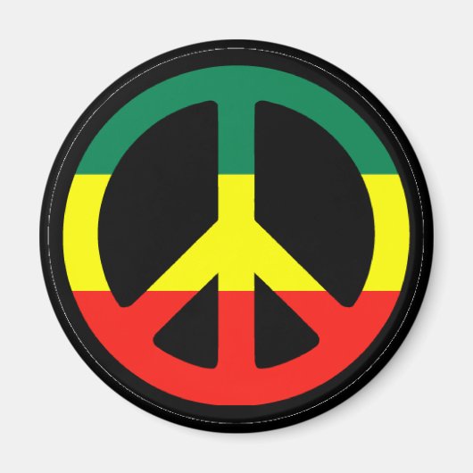 Rasta Peace Symbol Magneet (Voorkant)