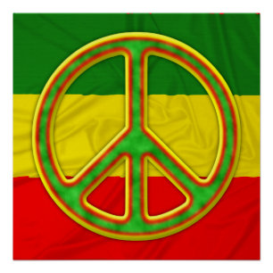 Rasta Peace Symbol Perfect Poster