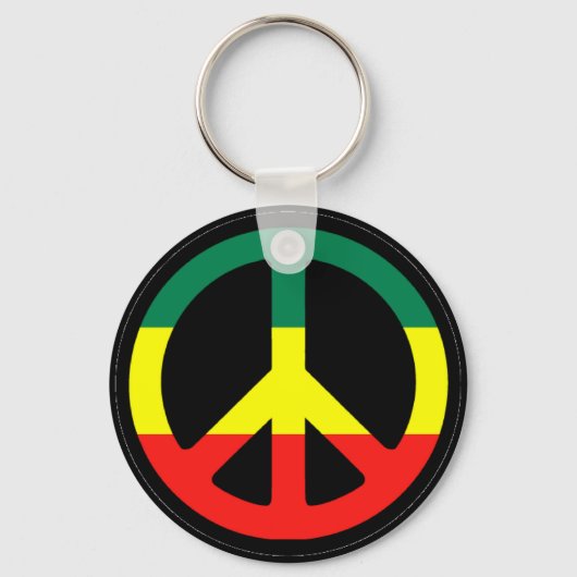 Rasta Peace Symbol Sleutelhanger (Voorkant)