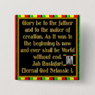 Rasta Prayer Recentelijk voor de rookceremonie Vierkante Button 5,1 Cm