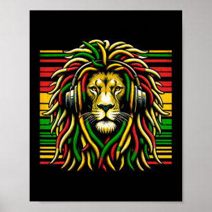 Rasta Raggae Jamaica Lion of Judah Muziek Hoofdtel Poster