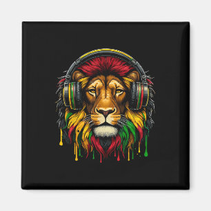 Rasta Raggae Jamaica Muziek Hoofdtelefoon Leeuw va Magneet