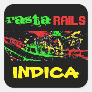 RASTA RAILS INDICA VIERKANTE STICKER