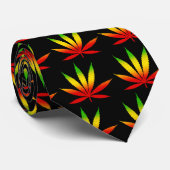 Rasta Rastafarian Reggae Jamaïque Feuille Cravate (Roulé)