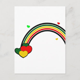Rasta regenboog en harten briefkaart
