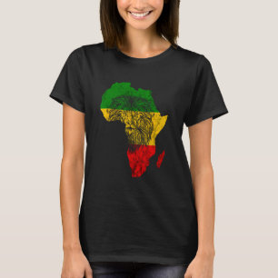 Rasta Reggae Africa Map Lion Rastafari Roots Regga T-shirt