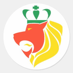 Rasta Reggae Crowned Lion Ronde Sticker
