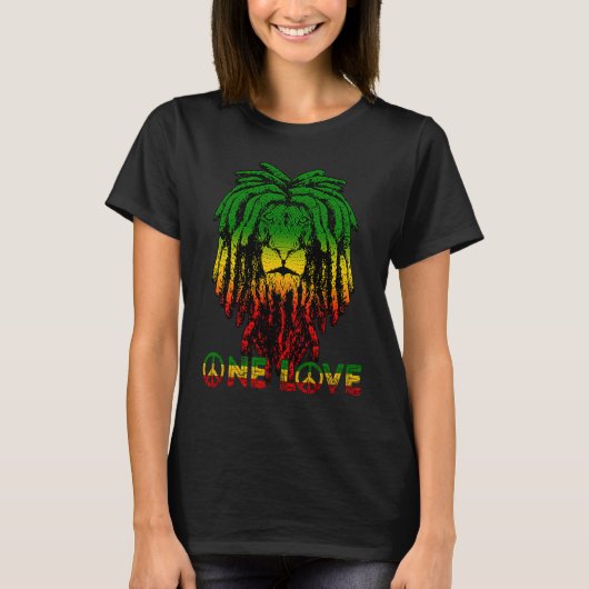 Rasta Reggae Etophian Lion Judah Rastafari Root T-shirt (Voorkant)