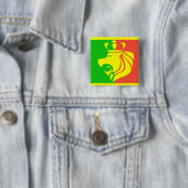 Rasta Reggae Flag en Lion Vierkante Button 5,1 Cm (In situ)