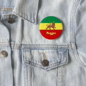 Rasta Reggae Lion Judah Ronde Button 5,7 Cm (In situ)