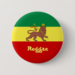 Rasta Reggae Lion Judah Ronde Button 5,7 Cm