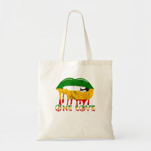 Rasta Reggae Lips Mouth Jamaicaanse Muziek One Pri Tote Bag